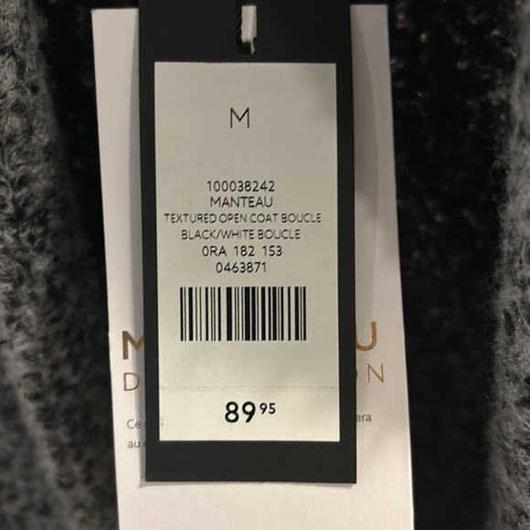 Dynamite - Size M - “Textured Open Coat Black/White” - Picture 3 of 3